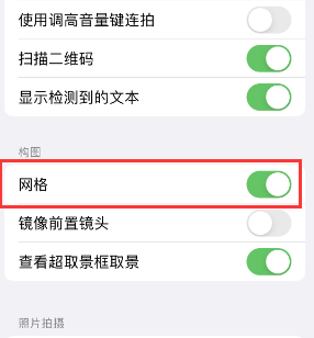 叶县苹果手机维修网点分享iPhone如何开启九宫格构图功能 