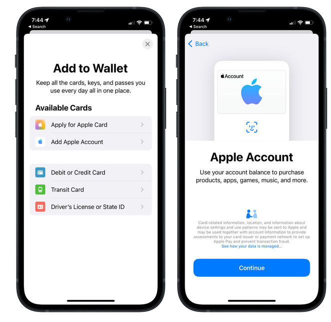 叶县苹果手机维修分享iOS 15.5钱包App如何添加 Apple 账户 